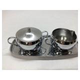 2Midwest Chrome Creamer, Sugar Bowl, and Tray Set