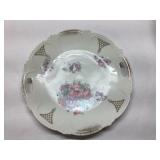 Decorative Porcelain Plate with Floral Design and