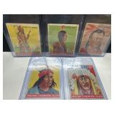 5 Vintage Indian Chewing Gum Trading Cards Goudey