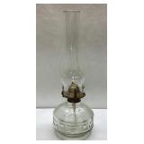 Glass Oil Lamp with Chimney, Approximately 16 Inch