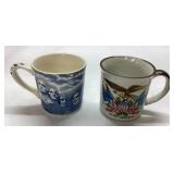 Two Commemorative Ceramic Mugs: Mount Rushmore and