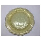 Yellow Depression Glass Plate, Approx. 11 Inches W