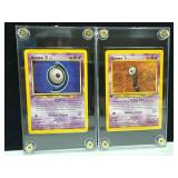 First Edition Pokemon Cards: Unown [D] and Unown [