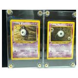 First Edition Pokemon Unown G and Unown P Cards in
