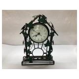 Metal Clock With Ivy Design, Approximately 8 x 12