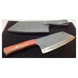 12-Inch Cleaver-Style Knife with Leather Sheath