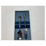 Sterling Silver Cameo Butter Knife and Sugar Spoon