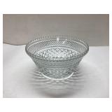 Cut Glass Bowl with Diamond and Fan Patterns, 5 In