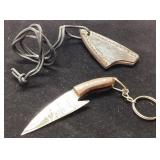 Small Knife Keychain With Sheath, Approximately 4