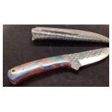 Custom Knife With Multicolored Handle and Embossed