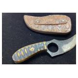 Custom Small Fixed-Blade Knife with Leather Sheath