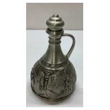 Decorative Pewter Pitcher with Relief Motif, 6 1/2