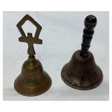 Two 4-Inch Tall Handbells with Unique Designs