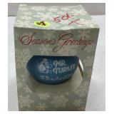 Mr. Turkey Glass Ornament with Original Box