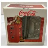 1997 Coca-Cola Santa Glass and Vending Machine Set