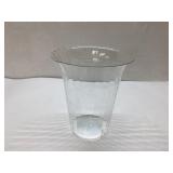 Large Flared Clear Glass Cylinder Vase, 15 Inches