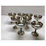Eight Silver-Plated Goblets Approximately 4 1/2 In