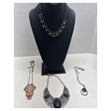 4 Costume Jewelry Necklaces with Various Designs