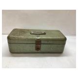 Vintage Metal Tackle Box Approx. 6 x 13 x 3 Inches