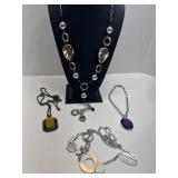 4 Costume Jewelry Necklaces in Mixed Designs