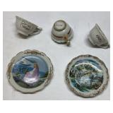 Three Miniature Souvenir Teacups and Saucers