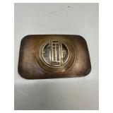Brass Belt Buckle with Geometric Design