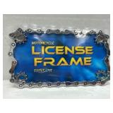 Motorcycle License Plate Frame with Chain Design