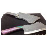 Handcrafted Cleaver Knife with Sheath and Multicol