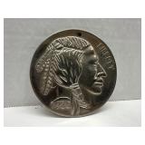 1935 Buffalo Nickel-Style Metal Medallion With Hol