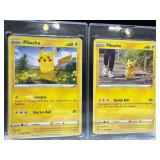 2 Pikachu Pokemon Cards with Protective Sleeves