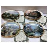 4 Thomas Kinkade Collector Plates with Certificate