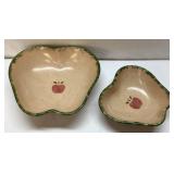 Two Ceramic Apple-Shaped Bowls
