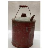 Vintage Red Metal Gas Can with Handle and Spout, 1