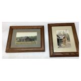 Two Framed Rural Scene Photographs in Wooden Frame