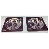 Two Vintage Threeï¿½s Company Coasters, 3 1/2 x 3 1/