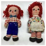 Raggedy Ann and Andy Cloth Dolls Approx. 6 Inches