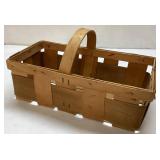 Small Wooden Basket With Handle, 6 x 12 Inches