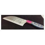 Handmade 12-Inch Damascus Steel Chef Knife with Re
