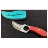 6-Inch Decorative Knife with Red Handle and Blue S