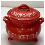 Red Ceramic Penny Pot With ï¿½Red Kettleï¿½ Text