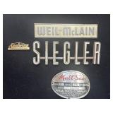 Vintage Metal Advertising Product Badges and Plate