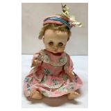Vintage 12-Inch Doll With Pink Dress and Hat