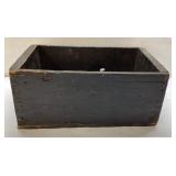 Vintage Wooden Box with Black Exterior Finish, 8 x