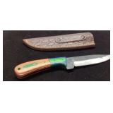 Fixed Blade Knife With Multicolor Handle and Textu