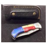 7-Inch Folding Knife with Multicolor Handle and Le