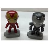 2 Iron Man and War Machine Figurines on Bases