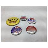 Vintage Pin Backs with Political and Media Themes
