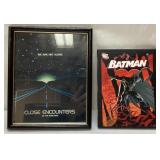 Framed Batman Picture and Close Encounters Poster
