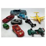 Toy Vehicles Including Cars and Plane