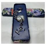 Wristwatch With Floral Tin Case by 28th Street